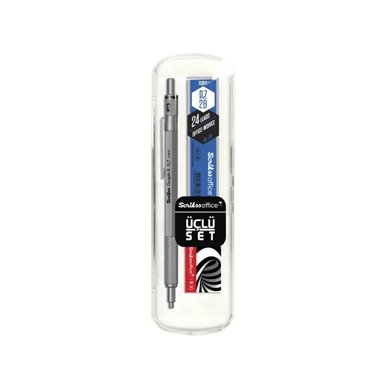 SCRIKSS GRAPH-X METAL 0.7MM VERSATİL KALEM SETİ SATEN GRİ