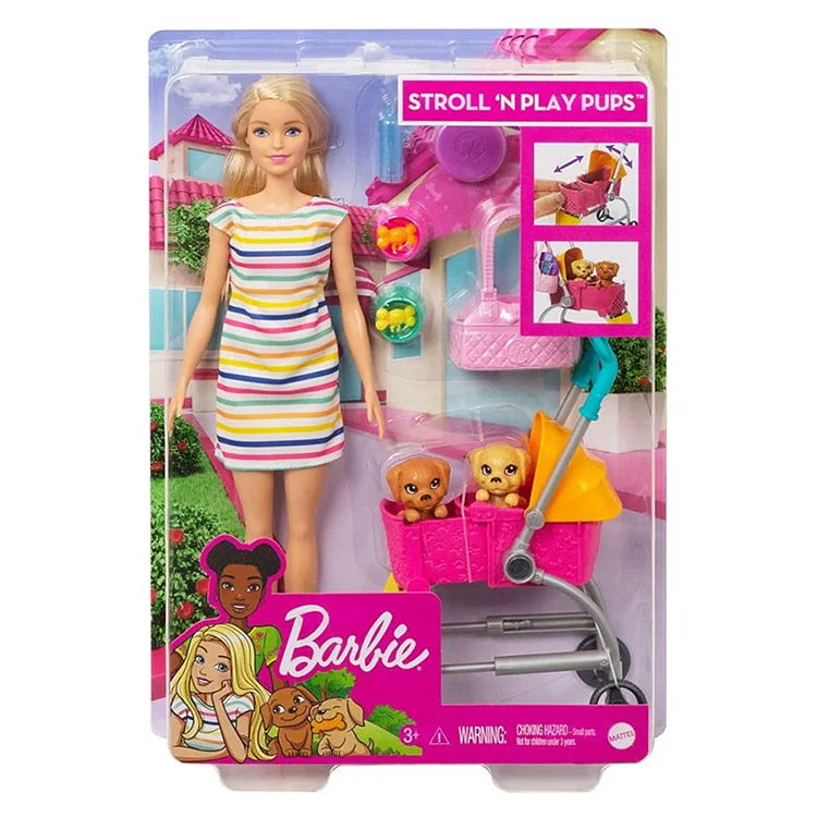 MATTEL GHV91/ GHV92 BARBIE BEBEK VE KÖPEKLERİ GEZİNTİYE ÇIKIYOR OYUN SETLERİ