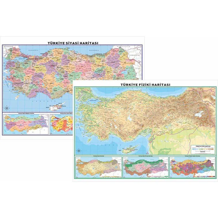 ODAK 70X100 TÜRKİYE SİYASİ - FİZİKİ HARİTASI ( ÇİFT TARAFLI)