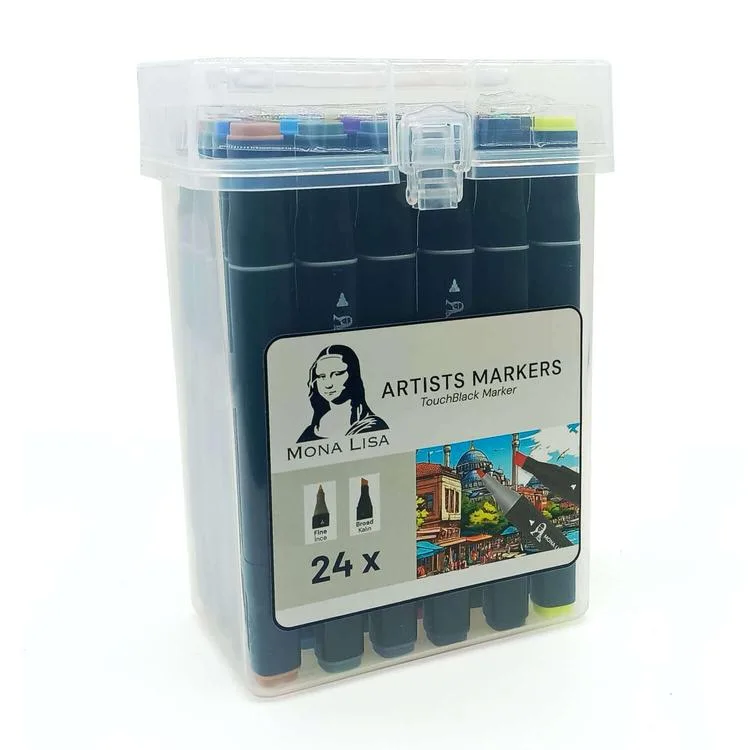 SÜDOR MONA LISA TM1-24 TOUCHBLACK ÇİFT UÇLU MARKER SAPLI PVC KUTU 24 RENK