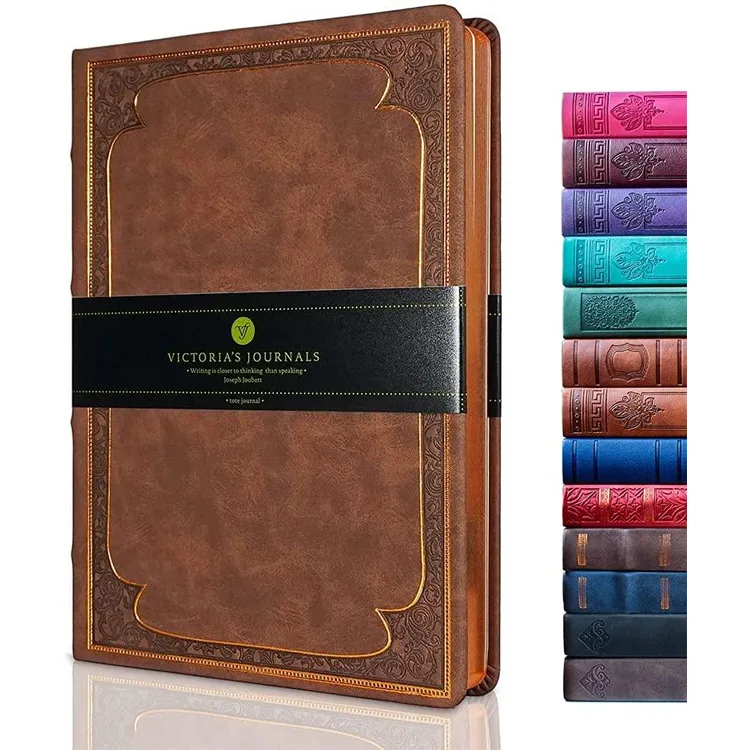 VICTORIA'S JOURNALS 1177 VINTAGE OLD BOOK MAT KAHVERENGİ 14X20cm 128YP. ÇİZGİSİZ DEFTER