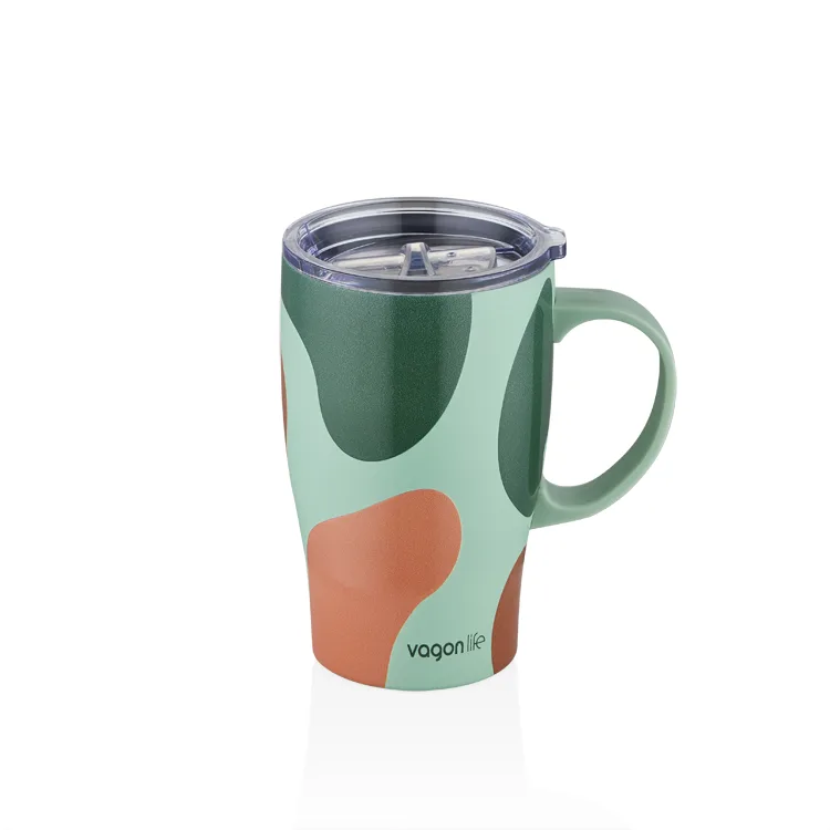 VAGONLİFE VGN8136 KULPLU ÇELİK TERMOS BARDAK (MUG) 480 ML YEŞİL