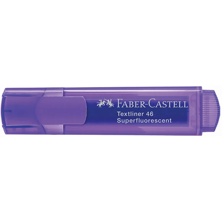 FABER CASTELL TEXTLINER 46 FOSFORLU KALEM ŞEFFAF GÖVDE MOR 1546