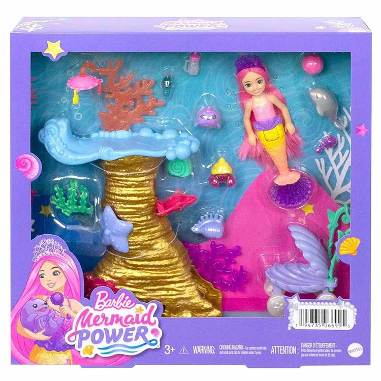 MATTEL HHG58 BARBIE MERMAID POWER DENİZ KIZI VE HAYVANLARI OYUN SETİ