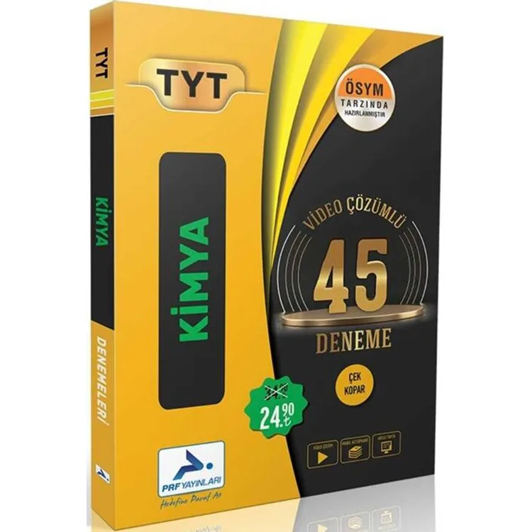 PARAF TYT KİMYA VİDEO ÇÖZÜMLÜ 45 DENEME