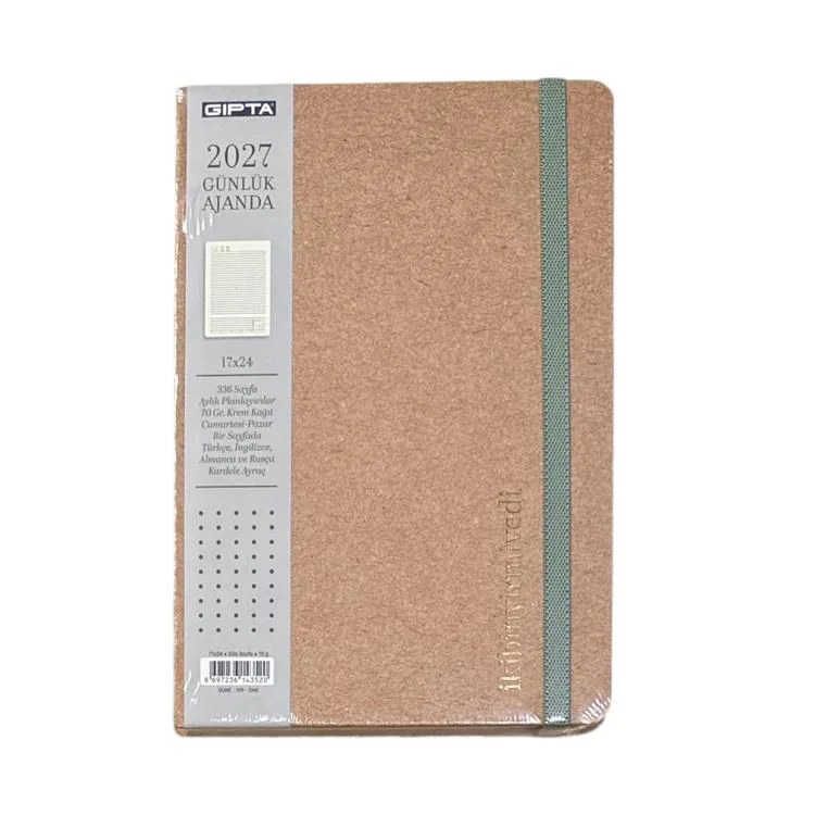 GIPTA 109-DNK DUNE 17X24 İPLİK DİKİŞLİ SERT KAPAK GÜNLÜK AJANDA