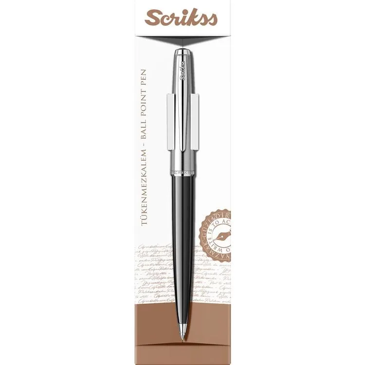 SCRIKSS 78 TÜKENMEZ KALEM SİYAH ŞEFFAF KUTU