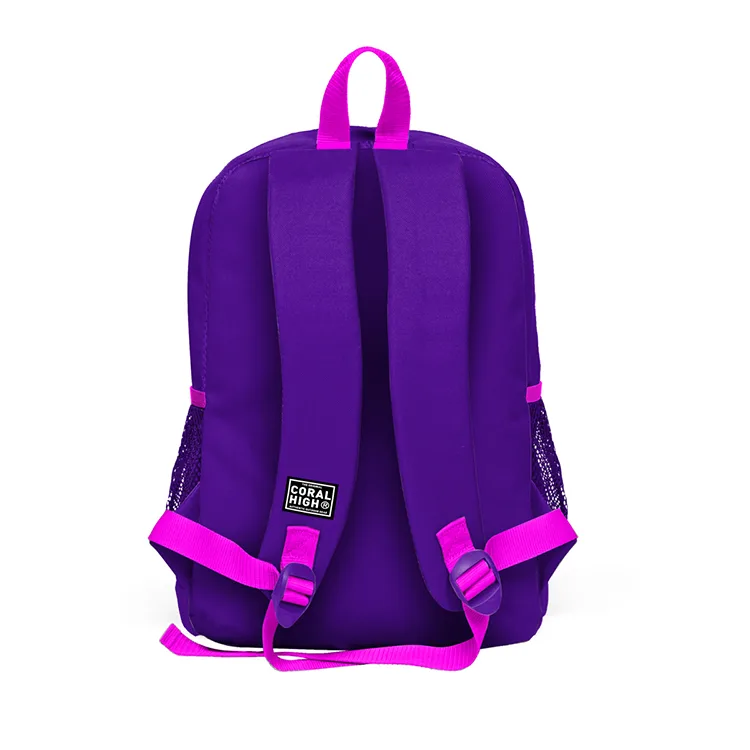 CORAL HIGH 23702 KİDS MOR DAMA DESENLİ DÖRT BÖLMELİ SIRT ÇANTASI