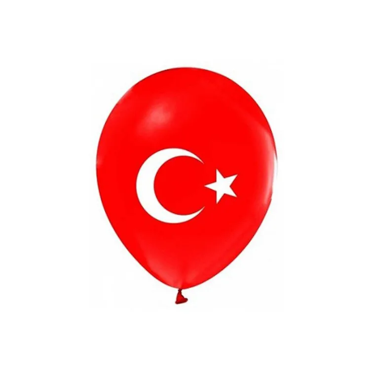 ATOM BALON AY YILDIZ BASKILI BAYRAKLI (100'lü)