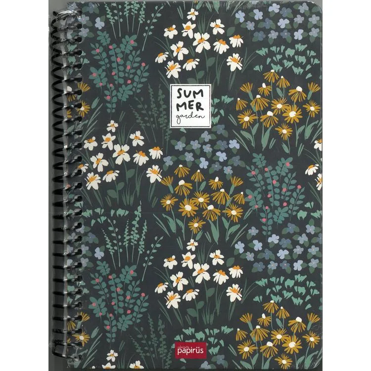 PAPİRÜS SUMMER SERT KAPAK SPİRALLİ 16X23 120YP. ÇİZGİSİZ DEFTER