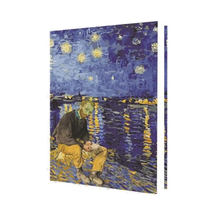 DEFFTER ART OF WORLD / VAN GOGH - STARRY AT NIGHT 14X20 SERT KAPAK ÇİZGİLİ DEFTER 96YP.