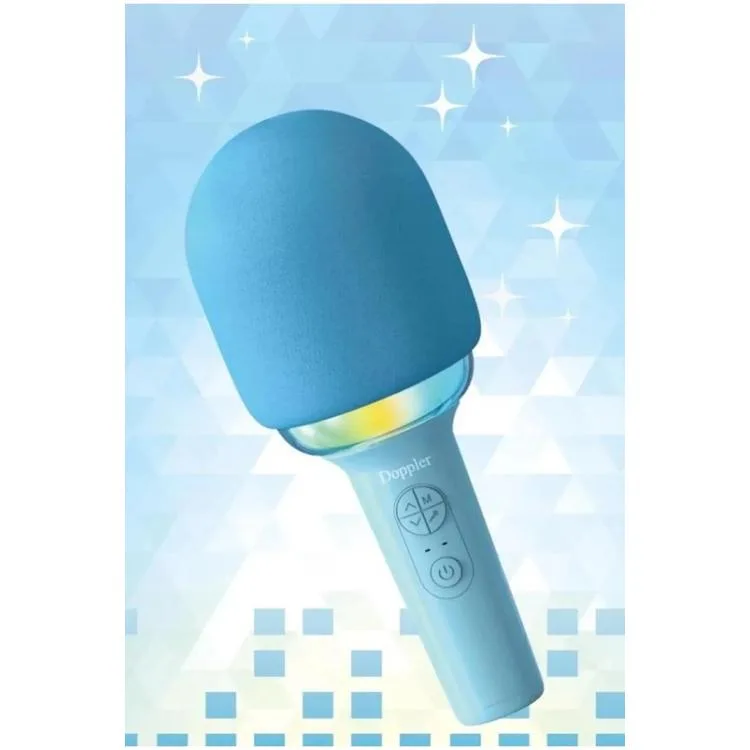 DOPPLER RAINBOW SES DEĞİŞTİRME ÖZELLİKLİ KARAOKE MİKROFON MAVİ