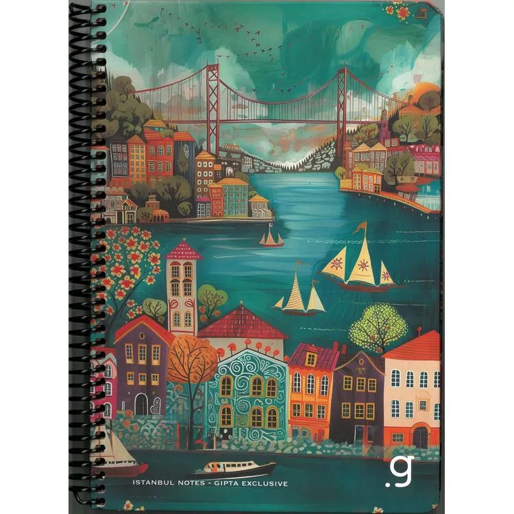 GIPTA İSTANBUL NOTES SPİRALLİ SERT KAPAK 17x24 80 YP. KARELİ DEFTER - 7336 (TEKLİ)