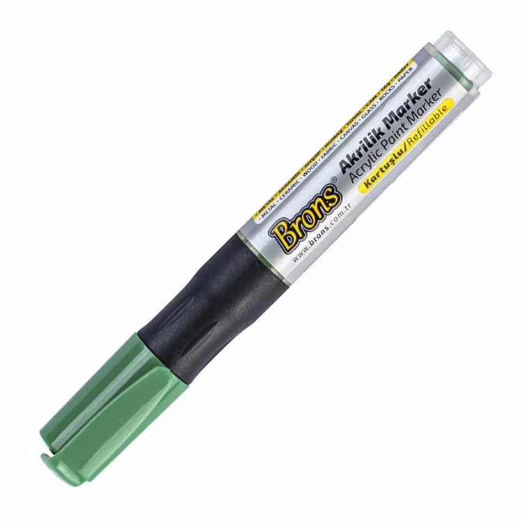 BRONS BR-4013 AKRİLİK MARKER KALEM YUVARLAK UÇ YEŞİL