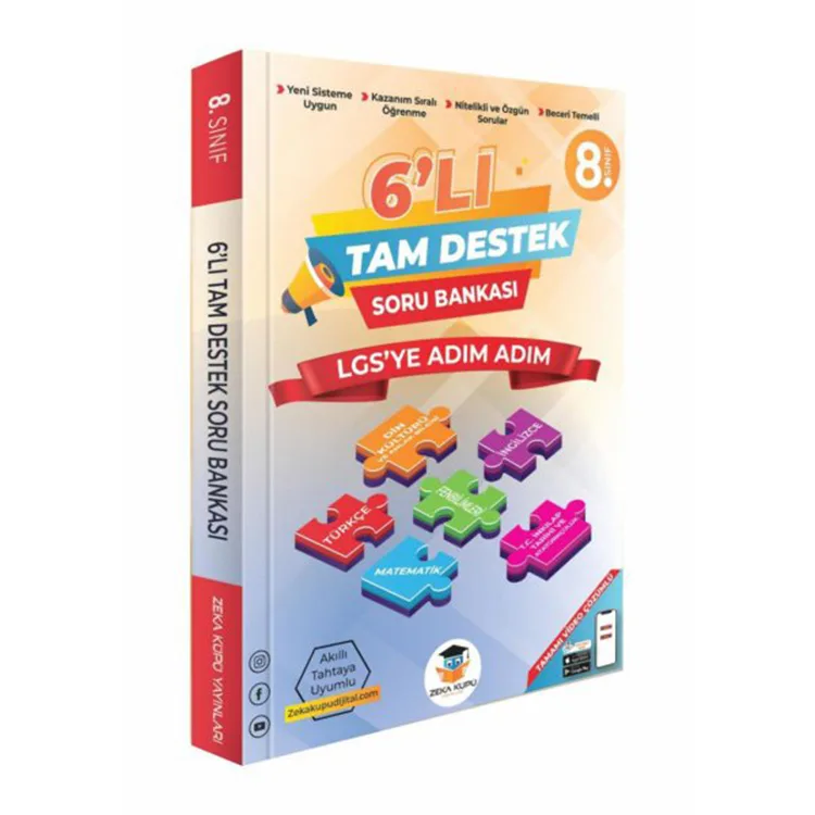 ZEKA KÜPÜ 8. SINIF LGS 6'LI TAM DESTEK SORU BANKASI