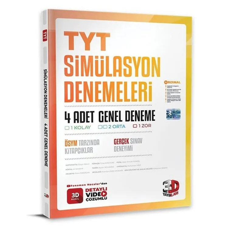 3D TYT SİMÜLASYON 4'LÜ GENEL DENEME