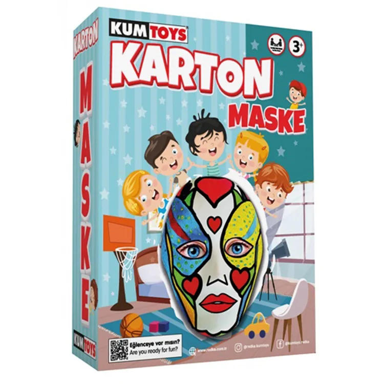 KUMTOYS KARTON MASKE BOYAMA SETİ KUTULU