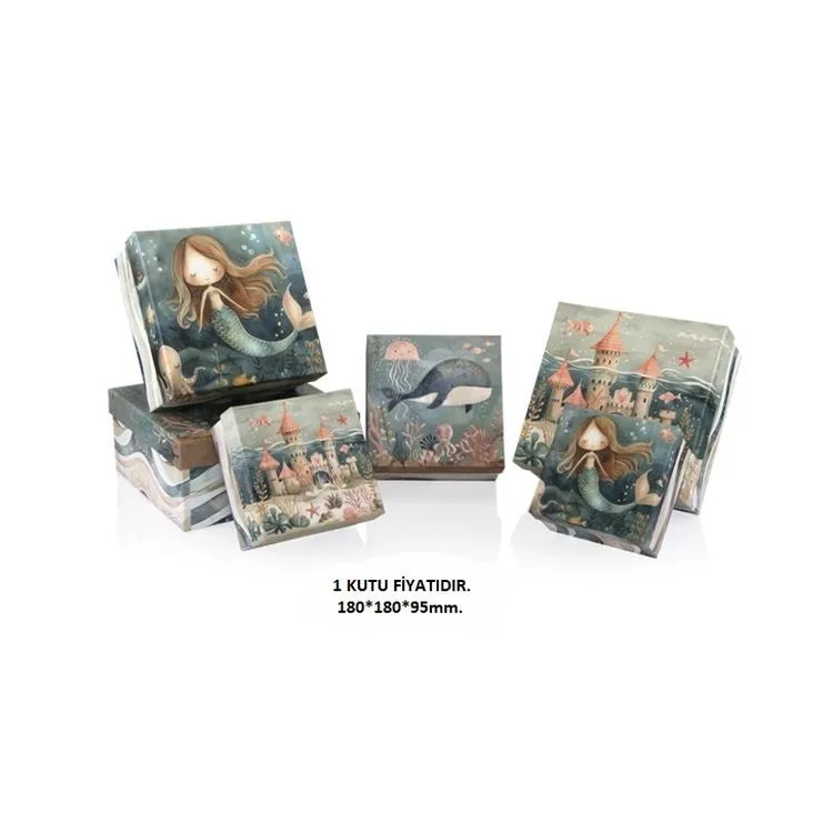 GIPTA OCEAN KARE HEDİYE KUTUSU BX2796 D NO:4,5 180x180x95 mm - TEKLİ