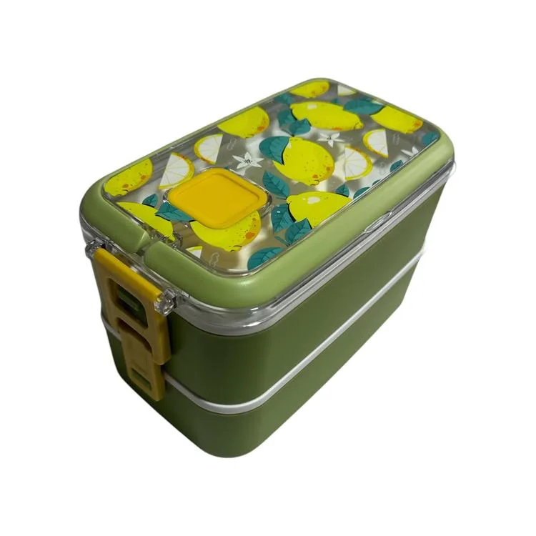 VAGONLİFE ÇELİK YEMEK KABI 2 KATLI 3 BÖLMELİ 700 ML - LUNCH BOX VGN6748 - YEŞİL