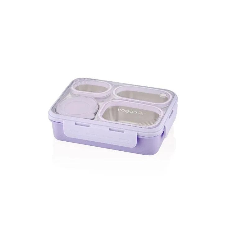 UZSPACE VGN-7099 4 BÖLMELİ PASLANMAZ ÇELİK YEMEK KABI - LUNCH BOX 800 ML
