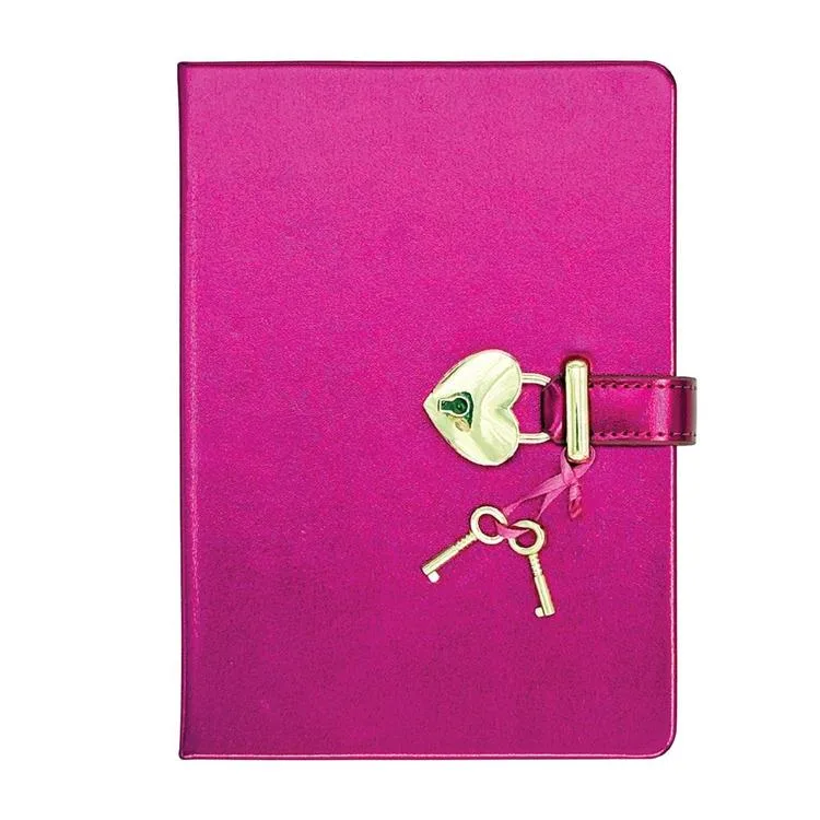 VICTORIA'S JOURNALS 1241-1913 HUSH HUSH KİLİTLİ 13x18cm 80gr.160YP.ÇİZGİLİ DEFTER KUTULU - KOYU PEMBE