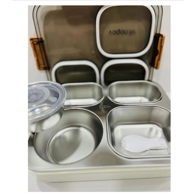 VAGONLİFE ÇELİK YEMEK KABI TEK KATLI 4 BÖLMELİ 1200 ML - LUNCH BOX XC-7080