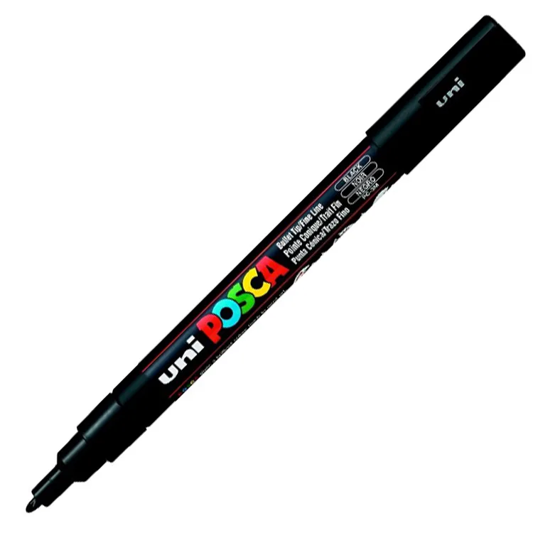 UNİ POSCA SU BAZLI POSTER MARKER 0.9-1.3 SİYAH PC-3M