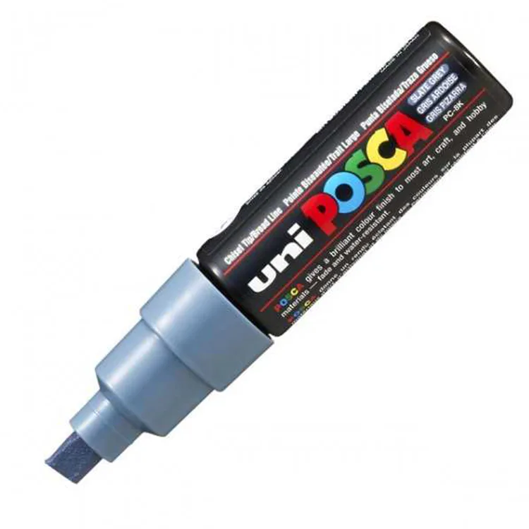 UNİ POSCA SU BAZLI POSTER MARKER PC-8K 8.0 KURŞUN GRİ