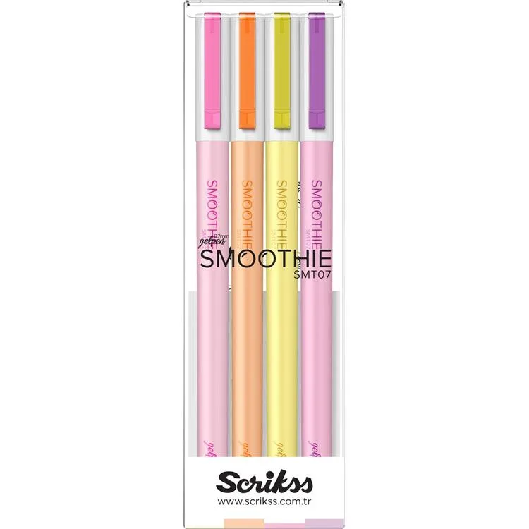 SCRIKSS SMOOTHİE JEL KALEM TÜKENMEZ KALEM 0.7 4 RENK SET 2