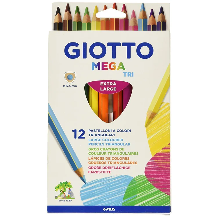 GIOTTO MEGA TRİ ASKILI 12'Lİ KURU BOYA