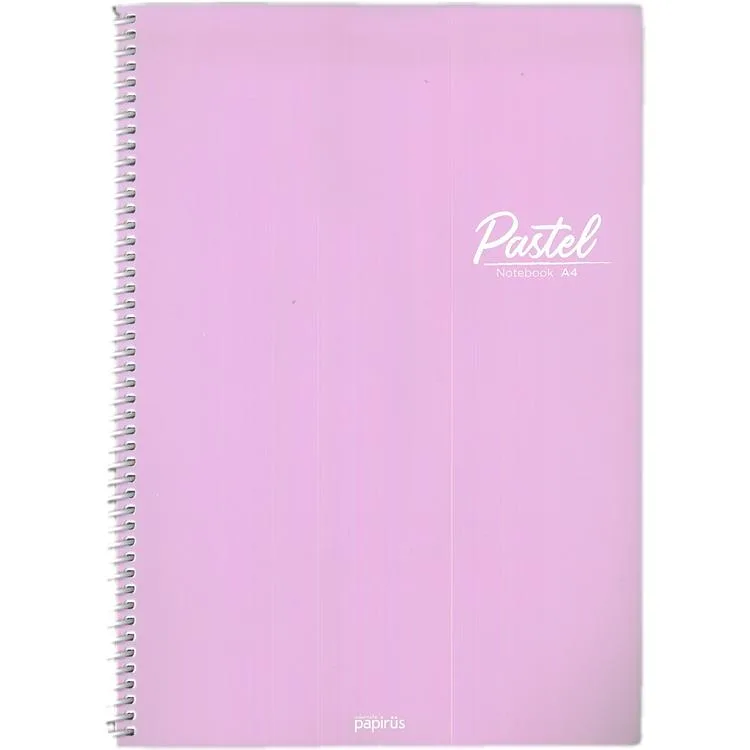 PAPİRÜS PASTEL PP. KAPAK SPİRALLİ A4 72 YP. ÇİZGİLİ DEFTER - TEKLİ