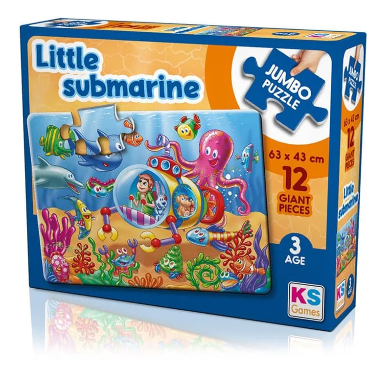 KS GAMES JP31006 LITTLE SUBMARINE 63x43cm JUMBO YAPBOZ/PUZZLE 12 PARÇA 3YAŞ
