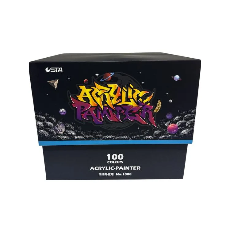 STA 1000100 AKRİLİK MARKER KALEM SETİ 2mm UÇ 100'LÜ (RENK) KUTULU