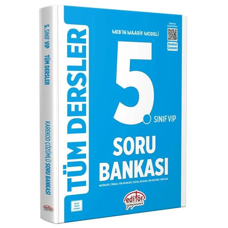 EDİTÖR 5. SINIF VIP TÜM DERSLER SORU BANKASI MAVİ KİTAP