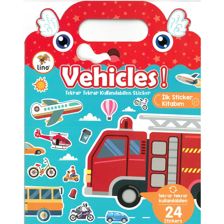 LİNO LS-501 TEKRAR TEKRAR KULLANILABİLEN İLK STİCKER KİTABIM - VEHICLES!