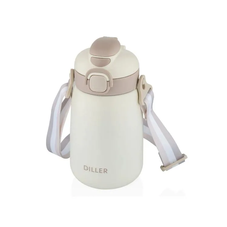 VAGONLİFE DILLER PASLANMAZ ÇELİK PİPETLİ/PİPETSİZ KULLANIM MATARA/TERMOS 9073 420ML WHITE