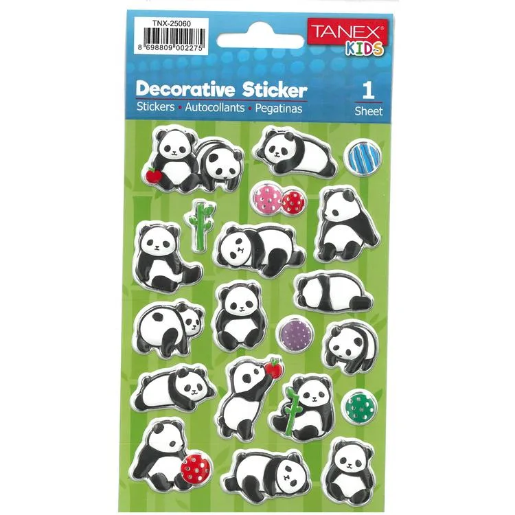 TANEX KIDS TNX-25060 DEKOTARİF ETİKETLER - PANDA SERİSİ- 1 ADET