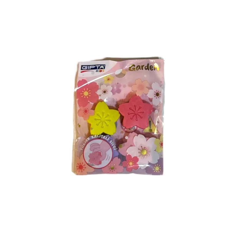 GIPTA K234100 GARDEN MİNİ ÇİÇEK ŞEKİLLİ RENKLİ SİLGİ 4'LÜ PAKET