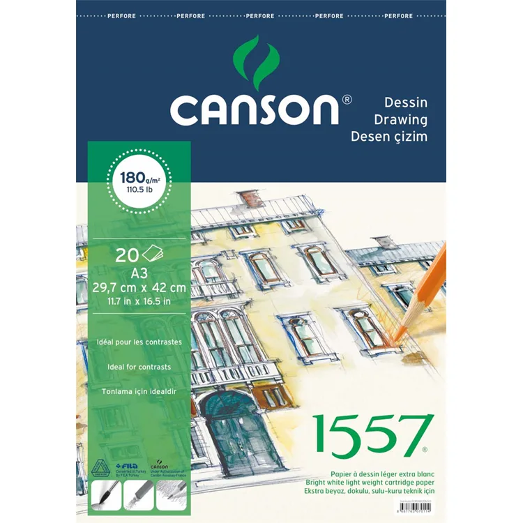CANSON A3 1557 RESİM VE ÇİZİM DEFTERİ 180GR. 20 YP. FCNS18020A3US