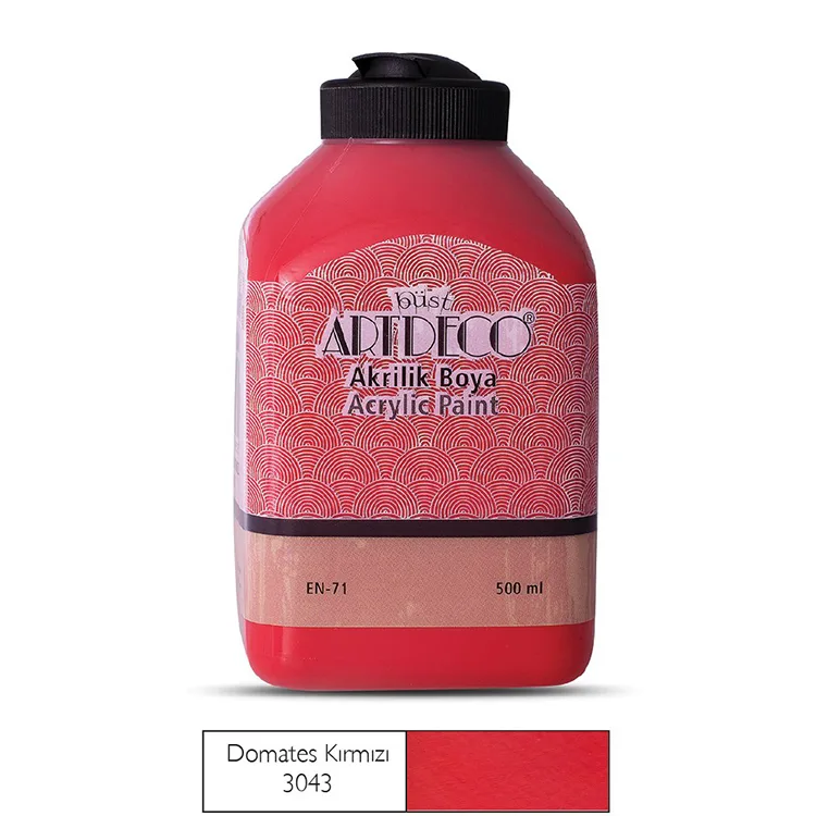 ARTDECO 070L-3043 AKRİLİK BOYA 500 ML. DOMATES KIRMIZI