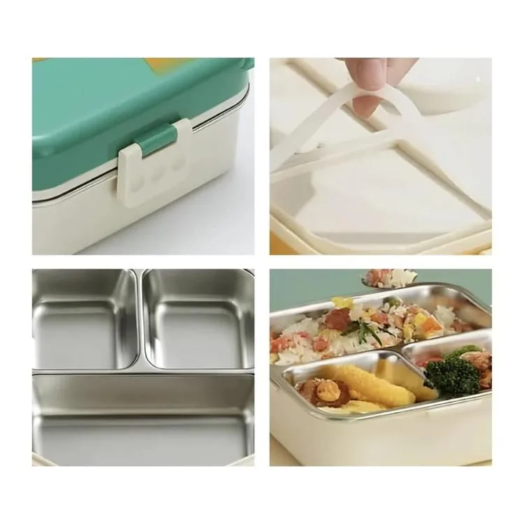VAGONLİFE BL10082-S PASLANMAZ ÇELİK YEMEK KABI 3 BÖLMELİ LUNCH BOX 1120ML - DİNAZOR SARI