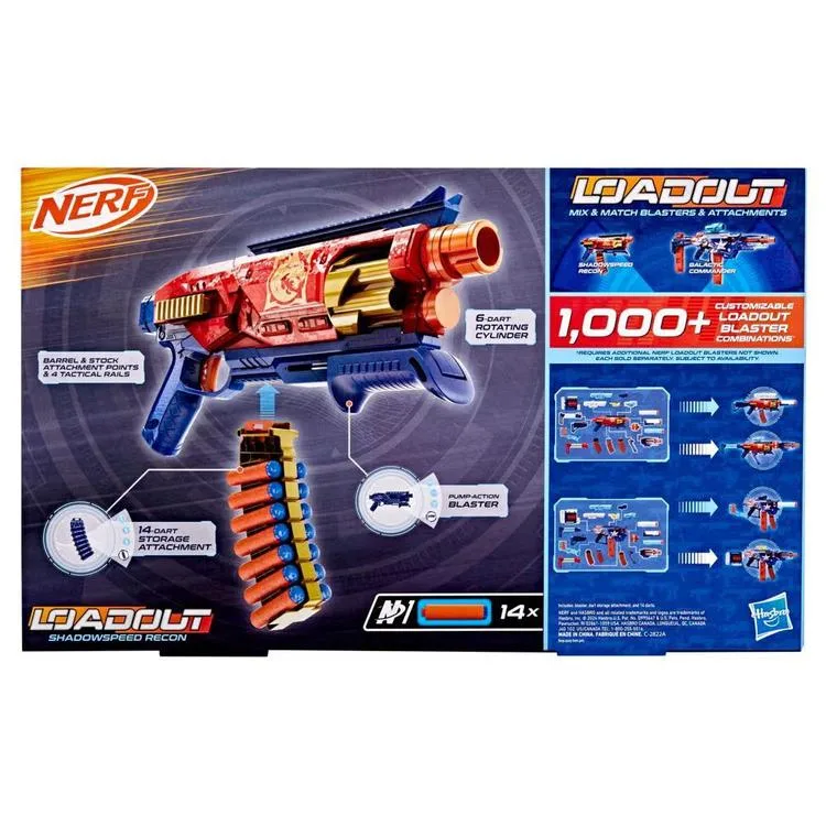 HASBRO G1759 NERF LOADOUT SHADOWSPEED RECON SÜNGER ATAN SİLAH 14 MERMİ 8+