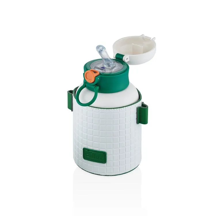 VAGONLİFE DILLER ÇELİK PİPETLİ S.DERİ KILIFLI ASKILI MATARA D9068 680ML