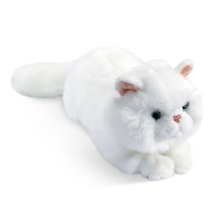 NECOTOYS ANIMALS OF THE WORLD 20893 FLOPPY YATAN BEYAZ KEDİ PELUŞ 34 CM