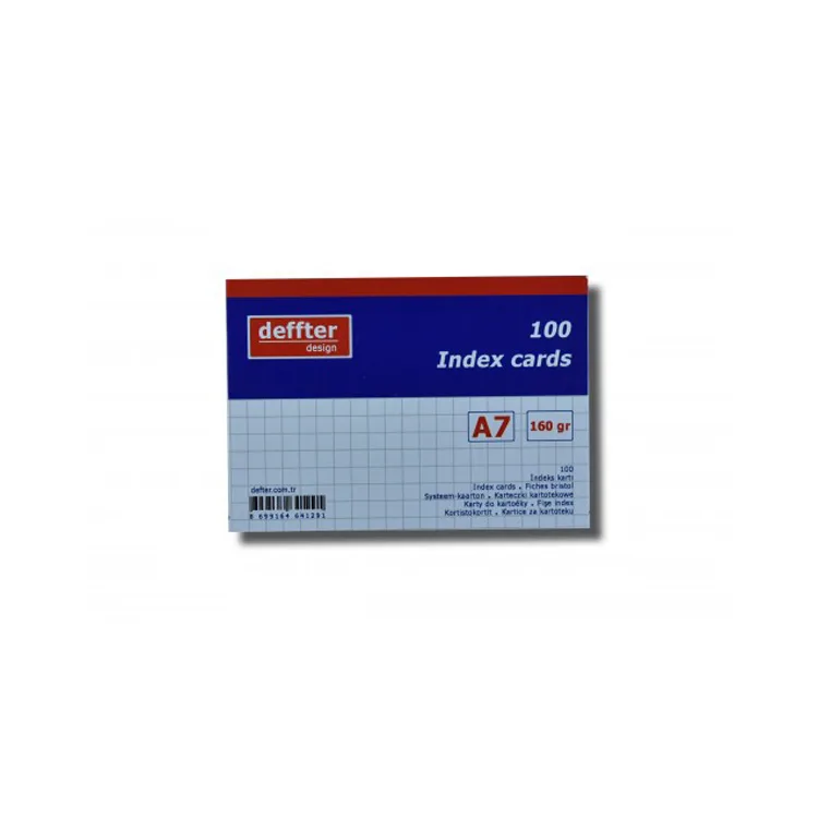 DEFFTER INDEX KARTI A7 BEYAZ KARELİ