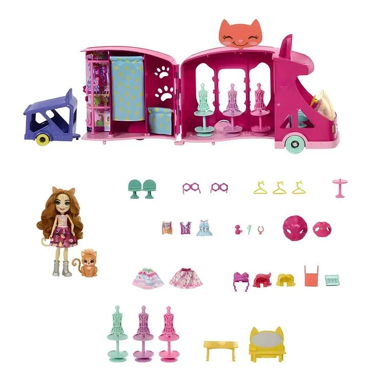 ENCHANTIMALS HPB34 KEDİ TEMALI MODA OTOBÜSÜ
