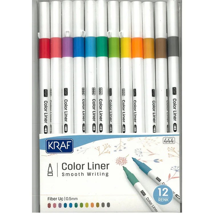 KRAF 444 COLOR LINER KEÇELİ KALEM 0.5 MM 12 Lİ