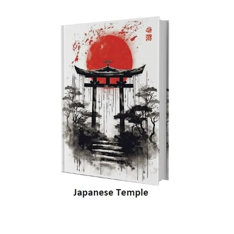 DEFFTER JAPANESE/ TEMPLE SERT KAPAK 14x20cm ÇİZGİLİ DEFTER 96 YP. 64402-5