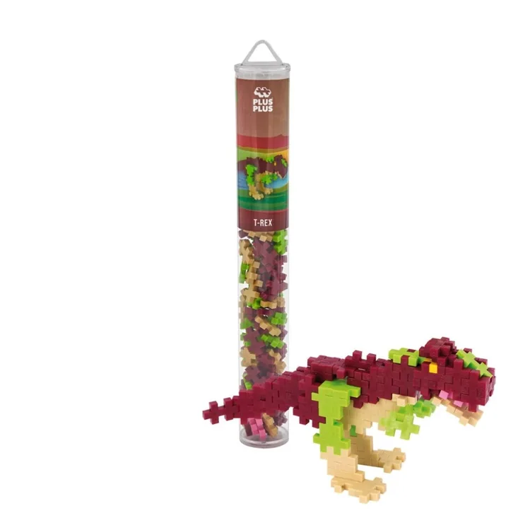 PLUS-PLUS 4200 T-REX MİNİ MİX BLOK PUZZLE YAPI SETİ 100 PARÇA TÜP