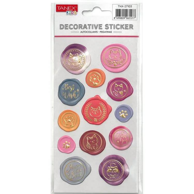 TANEX KIDS TNX-27103 DEKORATİF ETİKETLER - PUFFY EVCİL HAYVANLAR SERİSİ STICKER